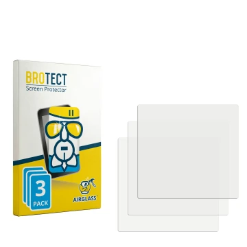 Parte frontal de un envase de producto con el logotipo de la marca BROTECT. Al lado está el protector de pantalla correspondie