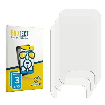 Parte frontal de un envase de producto con el logotipo de la marca BROTECT. Al lado está el protector de pantalla correspondie