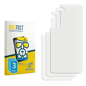 Parte frontal de un envase de producto con el logotipo de la marca BROTECT. Al lado está el protector de pantalla correspondie