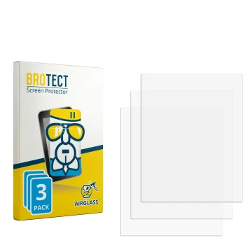 Parte frontal de un envase de producto con el logotipo de la marca BROTECT. Al lado está el protector de pantalla correspondie