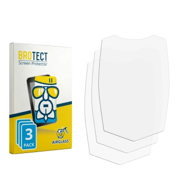 Parte frontal de un envase de producto con el logotipo de la marca BROTECT. Al lado está el protector de pantalla correspondie