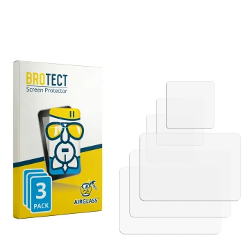 Parte frontal de un envase de producto con el logotipo de la marca BROTECT. Al lado está el protector de pantalla correspondie