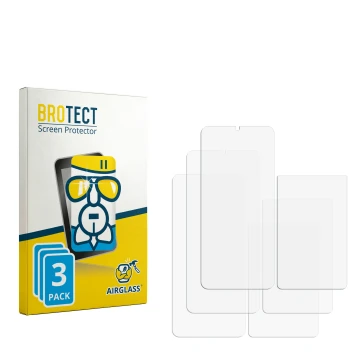 Parte frontal de un envase de producto con el logotipo de la marca BROTECT. Al lado está el protector de pantalla correspondie