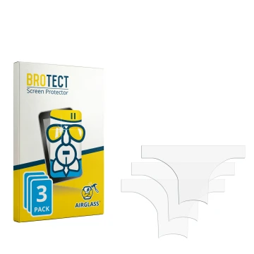 Parte frontal de un envase de producto con el logotipo de la marca BROTECT. Al lado está el protector de pantalla correspondie