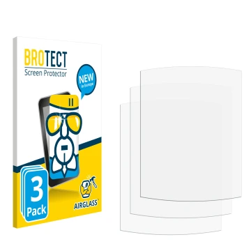 Parte frontal de un envase de producto con el logotipo de la marca BROTECT. Al lado está el protector de pantalla correspondie
