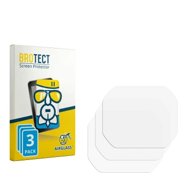 Parte frontal de un envase de producto con el logotipo de la marca BROTECT. Al lado está el protector de pantalla correspondie