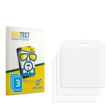 Parte frontal de un envase de producto con el logotipo de la marca BROTECT. Al lado está el protector de pantalla correspondie