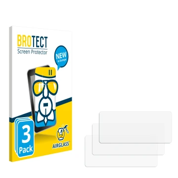 Parte frontal de un envase de producto con el logotipo de la marca BROTECT. Al lado está el protector de pantalla correspondie