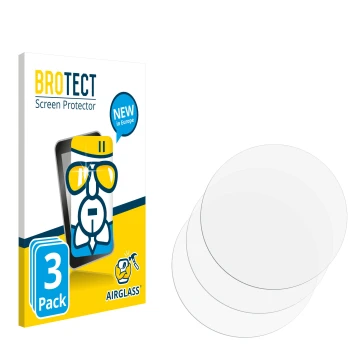 Parte frontal de un envase de producto con el logotipo de la marca BROTECT. Al lado está el protector de pantalla correspondie