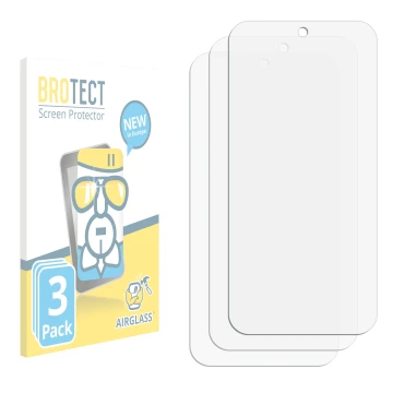 Parte frontal de un envase de producto con el logotipo de la marca BROTECT. Al lado está el protector de pantalla correspondie
