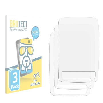 Parte frontal de un envase de producto con el logotipo de la marca BROTECT. Al lado está el protector de pantalla correspondie