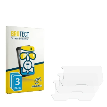 Parte frontal de un envase de producto con el logotipo de la marca BROTECT. Al lado está el protector de pantalla correspondie