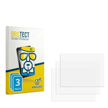 Parte frontal de un envase de producto con el logotipo de la marca BROTECT. Al lado está el protector de pantalla correspondie