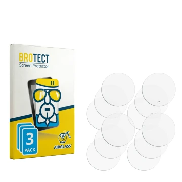 Parte frontal de un envase de producto con el logotipo de la marca BROTECT. Al lado está el protector de pantalla correspondie