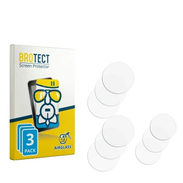 Parte frontal de un envase de producto con el logotipo de la marca BROTECT. Al lado está el protector de pantalla correspondie
