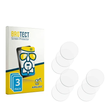Parte frontal de un envase de producto con el logotipo de la marca BROTECT. Al lado está el protector de pantalla correspondie