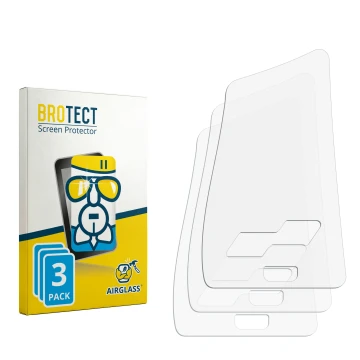 Parte frontal de un envase de producto con el logotipo de la marca BROTECT. Al lado está el protector de pantalla correspondie