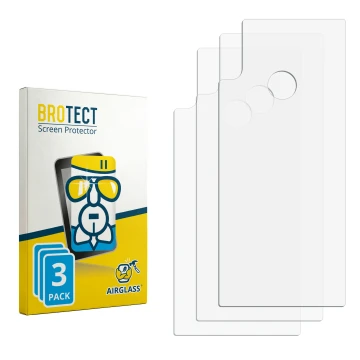Parte frontal de un envase de producto con el logotipo de la marca BROTECT. Al lado está el protector de pantalla correspondie