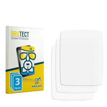 Parte frontal de un envase de producto con el logotipo de la marca BROTECT. Al lado está el protector de pantalla correspondie