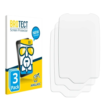 Parte frontal de un envase de producto con el logotipo de la marca BROTECT. Al lado está el protector de pantalla correspondie