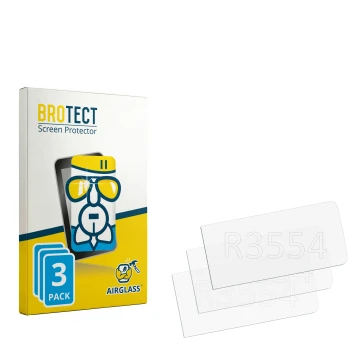 Parte frontal de un envase de producto con el logotipo de la marca BROTECT. Al lado está el protector de pantalla correspondie