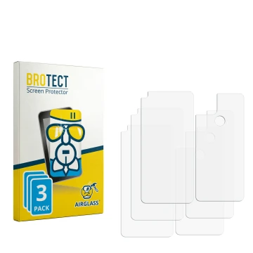 Parte frontal de un envase de producto con el logotipo de la marca BROTECT. Al lado está el protector de pantalla correspondie