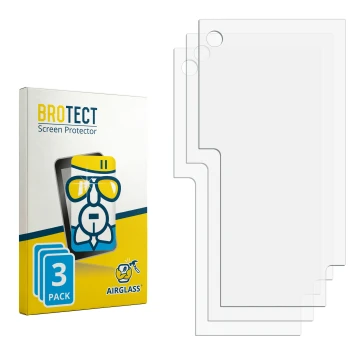 Parte frontal de un envase de producto con el logotipo de la marca BROTECT. Al lado está el protector de pantalla correspondie