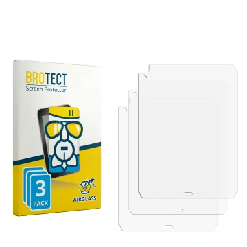 Parte frontal de un envase de producto con el logotipo de la marca BROTECT. Al lado está el protector de pantalla correspondie