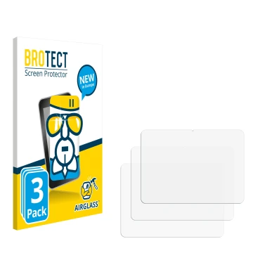 Parte frontal de un envase de producto con el logotipo de la marca BROTECT. Al lado está el protector de pantalla correspondie