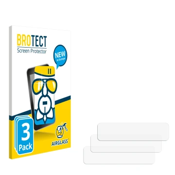 Parte frontal de un envase de producto con el logotipo de la marca BROTECT. Al lado está el protector de pantalla correspondie