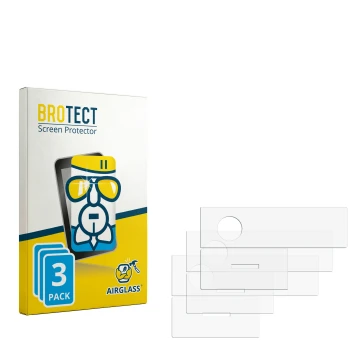 Parte frontal de un envase de producto con el logotipo de la marca BROTECT. Al lado está el protector de pantalla correspondie