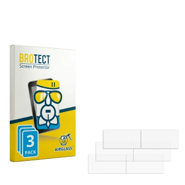 Parte frontal de un envase de producto con el logotipo de la marca BROTECT. Al lado está el protector de pantalla correspondie