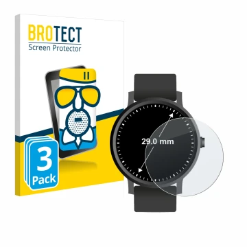 Parte frontal de un envase de producto con el logotipo de la marca BROTECT. Al lado se muestra el dispositivo Relojes (Circula