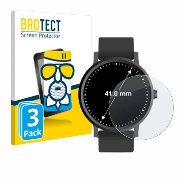 Parte frontal de un envase de producto con el logotipo de la marca BROTECT. Al lado se muestra el dispositivo Relojes (Circula