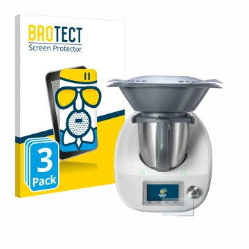 Parte frontal de un envase de producto con el logotipo de la marca BROTECT. Al lado se muestra el dispositivo Vorwerk Thermomi