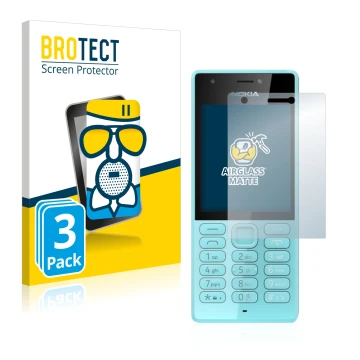 Parte frontal de un envase de producto con el logotipo de la marca BROTECT. Al lado se muestra el dispositivo Nokia 216 con su
