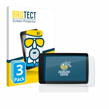 Parte frontal de un envase de producto con el logotipo de la marca BROTECT. Al lado se muestra el dispositivo BMW Motorrad Nav