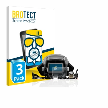 Parte frontal de un envase de producto con el logotipo de la marca BROTECT. Al lado se muestra el dispositivo KTM 1290 Super A