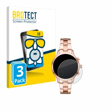 Parte frontal de un envase de producto con el logotipo de la marca BROTECT. Al lado se muestra el dispositivo Michael Kors Acc