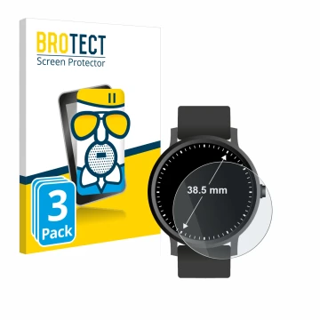 Parte frontal de un envase de producto con el logotipo de la marca BROTECT. Al lado se muestra el dispositivo Relojes (Circula