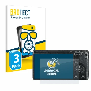 Parte frontal de un envase de producto con el logotipo de la marca BROTECT. Al lado se muestra el dispositivo Ricoh GR III 201