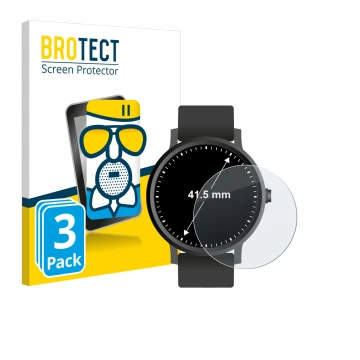 Parte frontal de un envase de producto con el logotipo de la marca BROTECT. Al lado se muestra el dispositivo Relojes (Circula