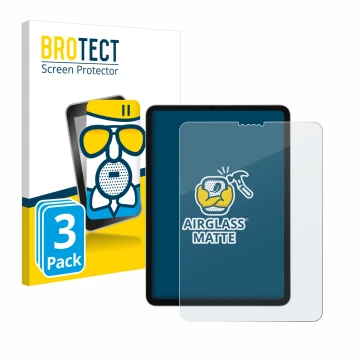 Parte frontal de un envase de producto con el logotipo de la marca BROTECT. Al lado se muestra el dispositivo Apple iPad Pro 1