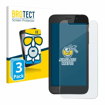 Parte frontal de un envase de producto con el logotipo de la marca BROTECT. Al lado se muestra el dispositivo Shiftphones Shif