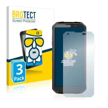 Parte frontal de un envase de producto con el logotipo de la marca BROTECT. Al lado se muestra el dispositivo Blackview BV9500