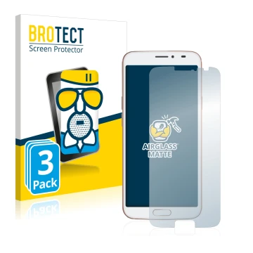 Parte frontal de un envase de producto con el logotipo de la marca BROTECT. Al lado se muestra el dispositivo Doro 8080 con su