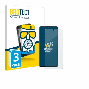 Parte frontal de un envase de producto con el logotipo de la marca BROTECT. Al lado se muestra el dispositivo Samsung Galaxy N