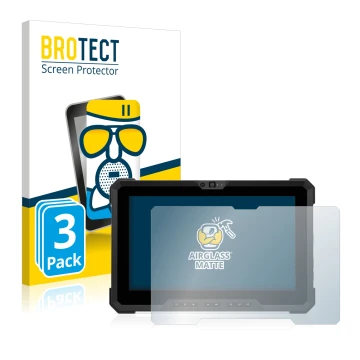 Parte frontal de un envase de producto con el logotipo de la marca BROTECT. Al lado se muestra el dispositivo Dell Latitude 72