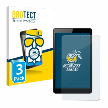 Parte frontal de un envase de producto con el logotipo de la marca BROTECT. Al lado se muestra el dispositivo Huawei MediaPad 