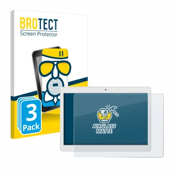 Parte frontal de un envase de producto con el logotipo de la marca BROTECT. Al lado se muestra el dispositivo Alldocube M5X Pr